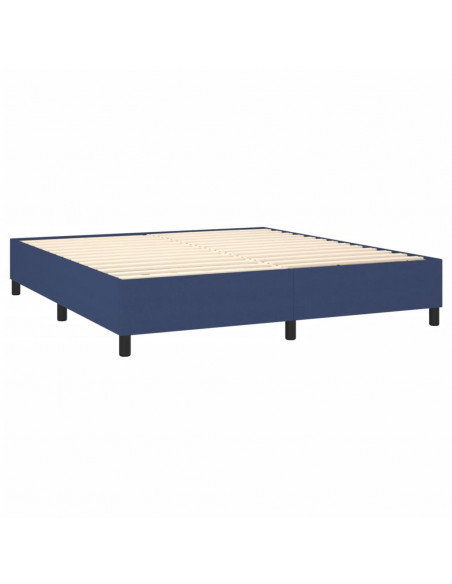 Giroletto a Molle con Materasso Blu 160x200 cm in Tessuto
