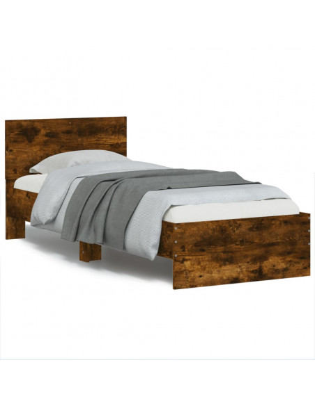 Giroletto con Testiera Rovere Fumo 90x190 cm Legno Multistrato