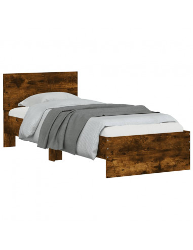 Giroletto con Testiera Rovere Fumo 90x190 cm Legno Multistrato