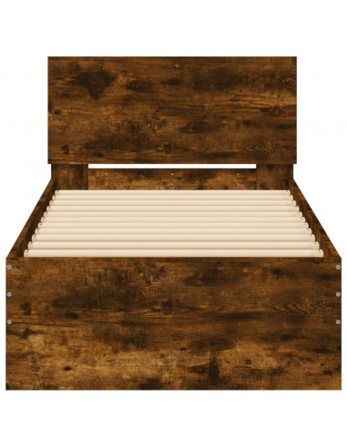 Giroletto con Testiera Rovere Fumo 90x190 cm Legno Multistrato