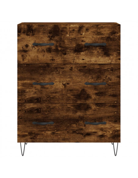 Credenza Rovere Fumo  69,5x34x180 cm in Legno Multistrato