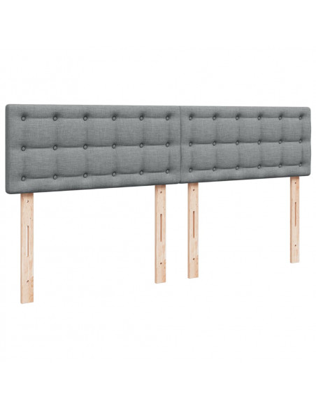 Giroletto a Molle con Materasso Grigio Chiaro180x200 cm Tessuto