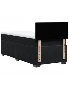 Giroletto a Molle con Materasso Nero 90x200 cm in Velluto