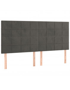 Giroletto a Molle con Materasso Grigio Scuro 180x200 cm Velluto