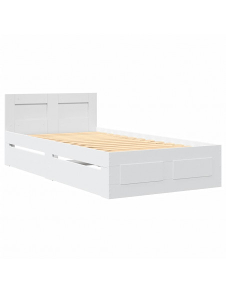 Giroletto con Testiera Bianco 90x190 cm in Legno Multistrato