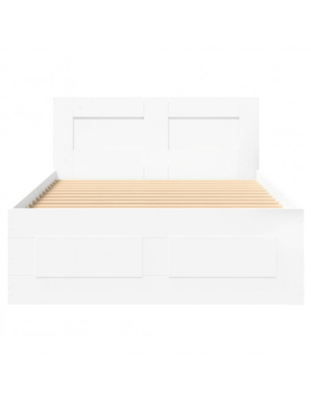 Giroletto con Testiera Bianco 90x190 cm in Legno Multistrato