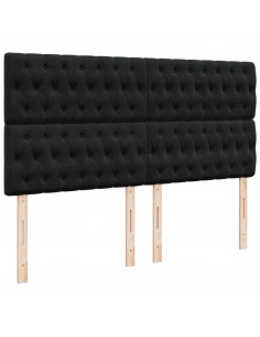 Giroletto a Molle con Materasso Nero 200x200 cm in Velluto 2