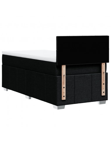 Giroletto a Molle con Materasso Nero 90x190 cm in Tessuto