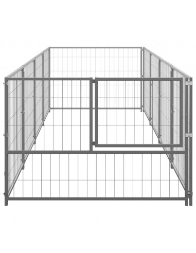 Gabbia per Cani Argento 4 m² in Acciaio