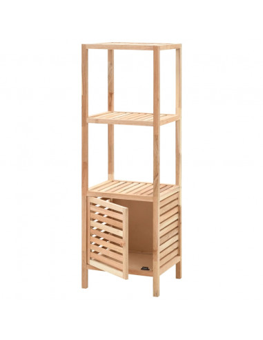 Armadietto da Bagno in Legno Massello di Noce 39,5x35,5x123 cm