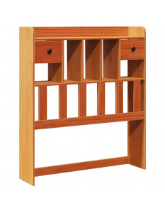 Testiera con Ripiani Marrone Cera 100 cm in Legno di Pino 2