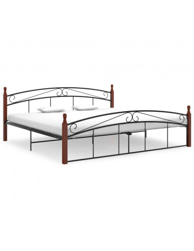 Giroletto Nero in Metallo e Legno Massello di Rovere 200x200 cm