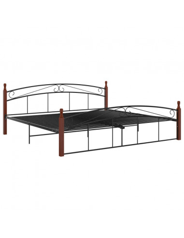 Giroletto Nero in Metallo e Legno Massello di Rovere 200x200 cm