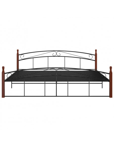 Giroletto Nero in Metallo e Legno Massello di Rovere 200x200 cm