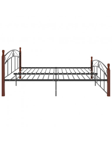 Giroletto Nero in Metallo e Legno Massello di Rovere 200x200 cm