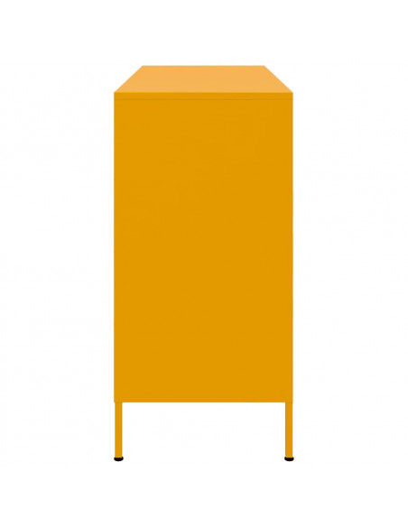Credenza Giallo Senape 100,5x39x79 cm Acciaio Laminato a Freddo