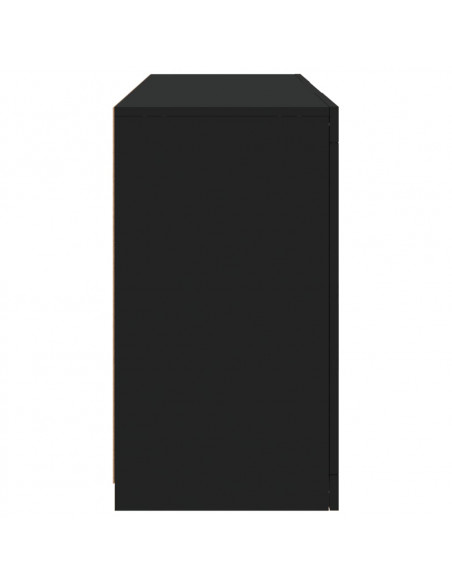 Credenza con Luci LED Nera 123x37x67 cm