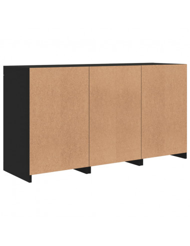 Credenza con Luci LED Nera 123x37x67 cm