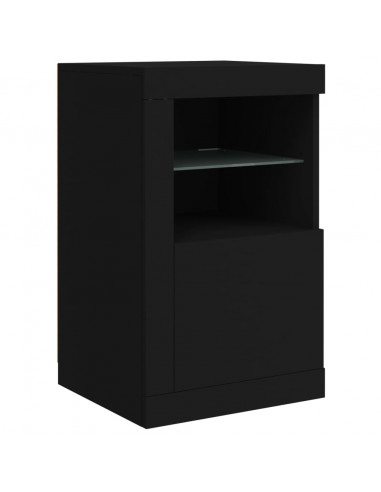 Credenza con Luci LED Nera 123x37x67 cm