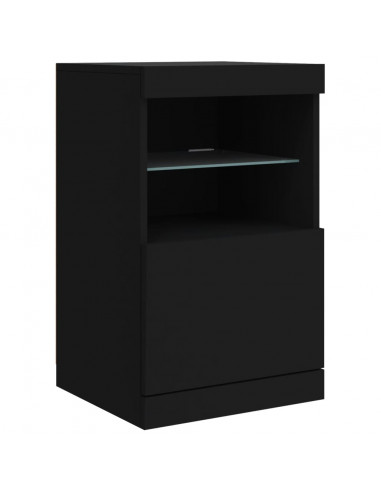 Credenza con Luci LED Nera 123x37x67 cm