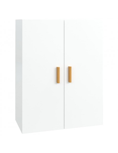 Armadietto Pensile a Parete Bianco Lucido 69,5x34x90 cm