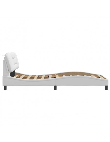 Giroletto con Testiera Bianco 100x200 cm in Similpelle