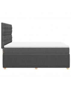 Giroletto a Molle con Materasso Grigio Scuro 140x190 cm Tessuto 2