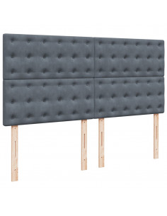 Giroletto a Molle con Materasso Grigio Scuro 180x200 cm Velluto 2