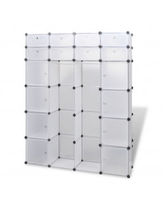 Armadietto Modulare 18 Scomparti Bianco 37 x 146 x 180,5 cm 2