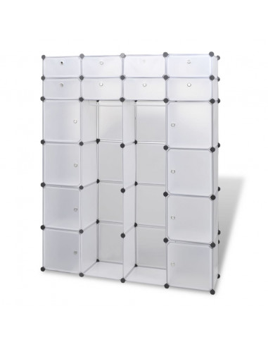 Armadietto Modulare 18 Scomparti Bianco 37 x 146 x 180,5 cm