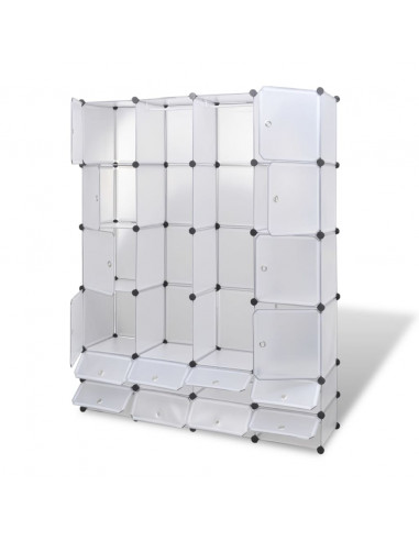Armadietto Modulare 18 Scomparti Bianco 37 x 146 x 180,5 cm