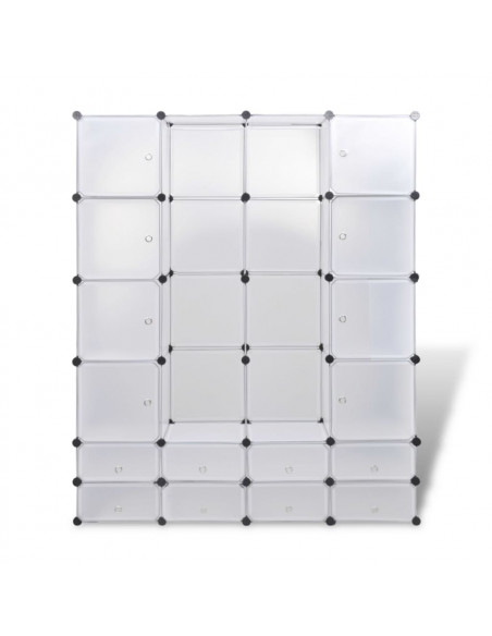 Armadietto Modulare 18 Scomparti Bianco 37 x 146 x 180,5 cm