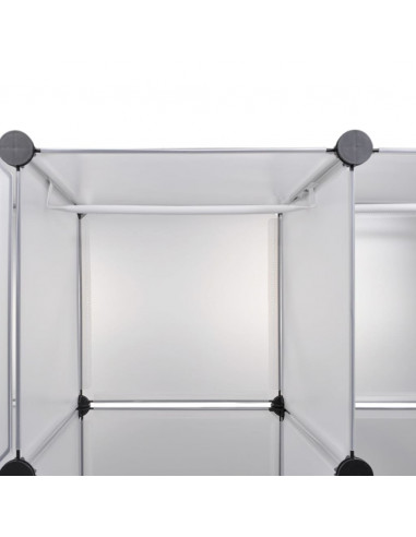 Armadietto Modulare 18 Scomparti Bianco 37 x 146 x 180,5 cm