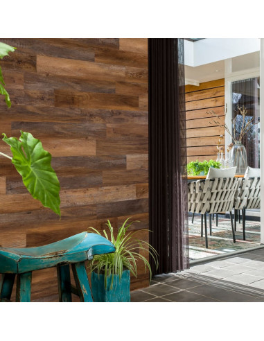 WallArt Listoni Effetto Legno Rovere Barnwood Marone Ambra