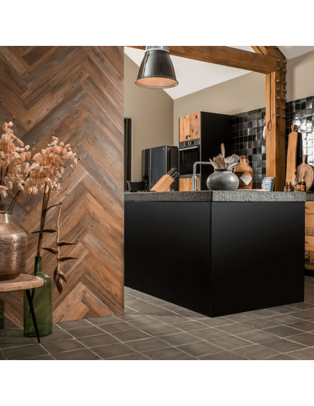 WallArt Listoni Effetto Legno Rovere Barnwood Marone Ambra