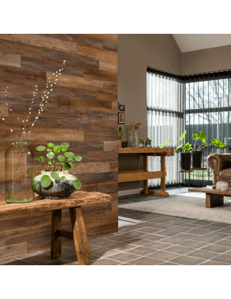 WallArt Listoni Effetto Legno Rovere Barnwood Marone Ambra