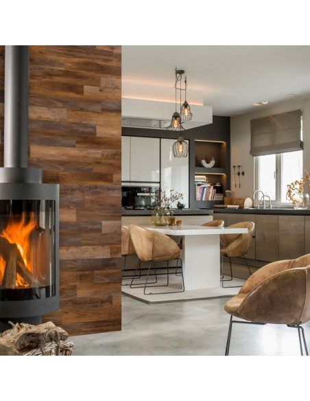 WallArt Listoni Effetto Legno Rovere Barnwood Marone Ambra