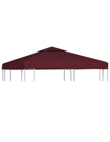 Copertura Superiore per Gazebo a 2 Strati 310g/m² 3x3m Bordeaux