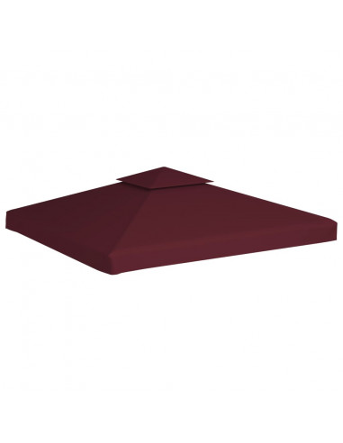 Copertura Superiore per Gazebo a 2 Strati 310g/m² 3x3m Bordeaux