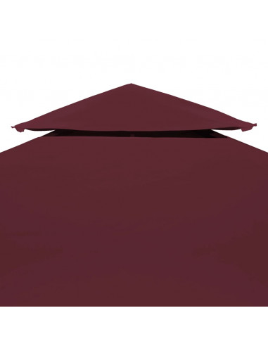 Copertura Superiore per Gazebo a 2 Strati 310g/m² 3x3m Bordeaux
