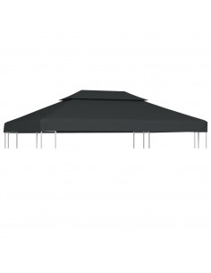 Copertura Superiore per Gazebo a 2 Strati 310g/m²4x3m Antracite 2