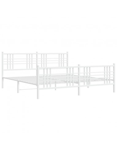 Giroletto con Testiera e Pediera Metallo Bianco 200x200 cm