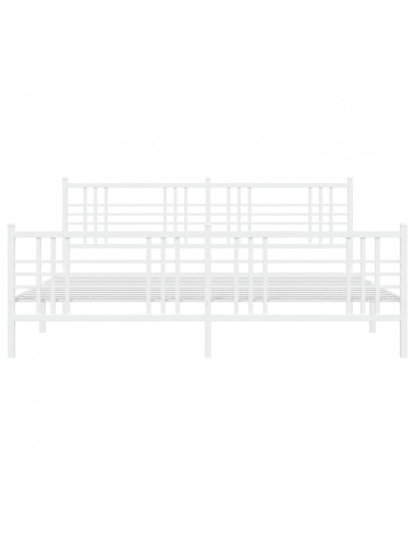 Giroletto con Testiera e Pediera Metallo Bianco 200x200 cm