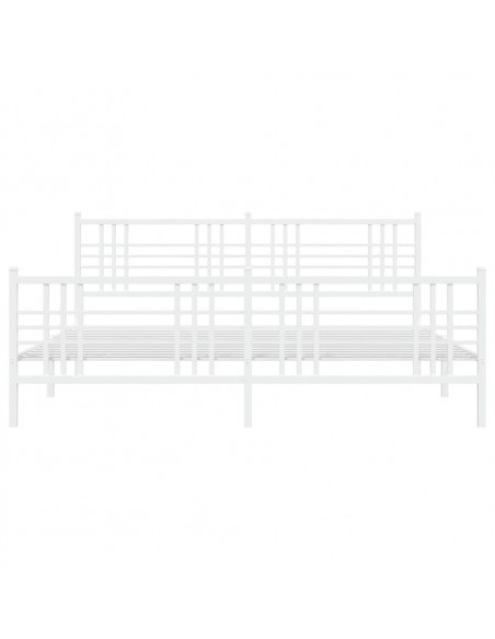 Giroletto con Testiera e Pediera Metallo Bianco 200x200 cm