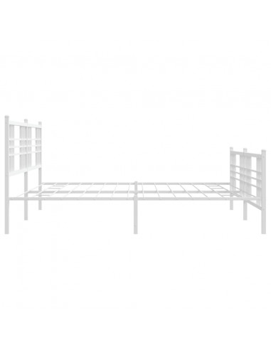 Giroletto con Testiera e Pediera Metallo Bianco 200x200 cm