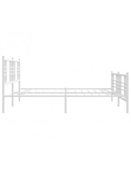 Giroletto con Testiera e Pediera Metallo Bianco 200x200 cm