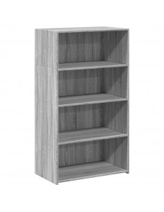 Credenza Grigio Sonoma 70x41x124 cm in Legno Multistrato 2