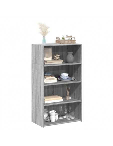 Credenza Grigio Sonoma 70x41x124 cm in Legno Multistrato