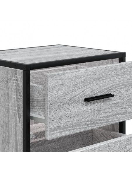 Comodino Grigio Sonoma 40x31x50 cm in Truciolato