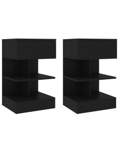 Comodini 2 pz Neri 40x35x65 cm 2
